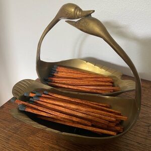 Brass Swan Match Holder